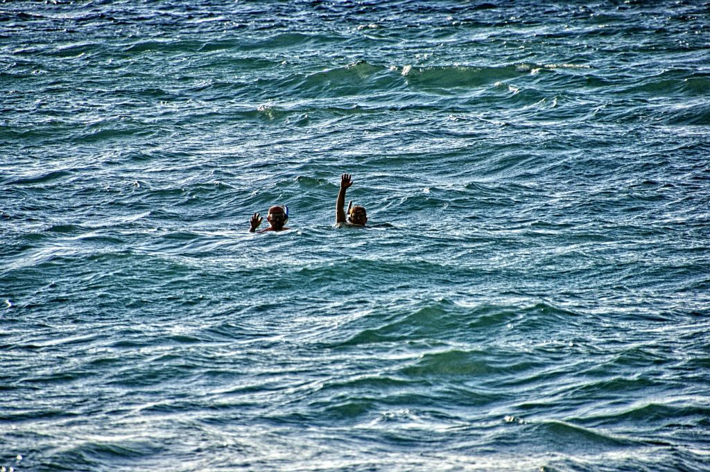 Bill and David snorkeling